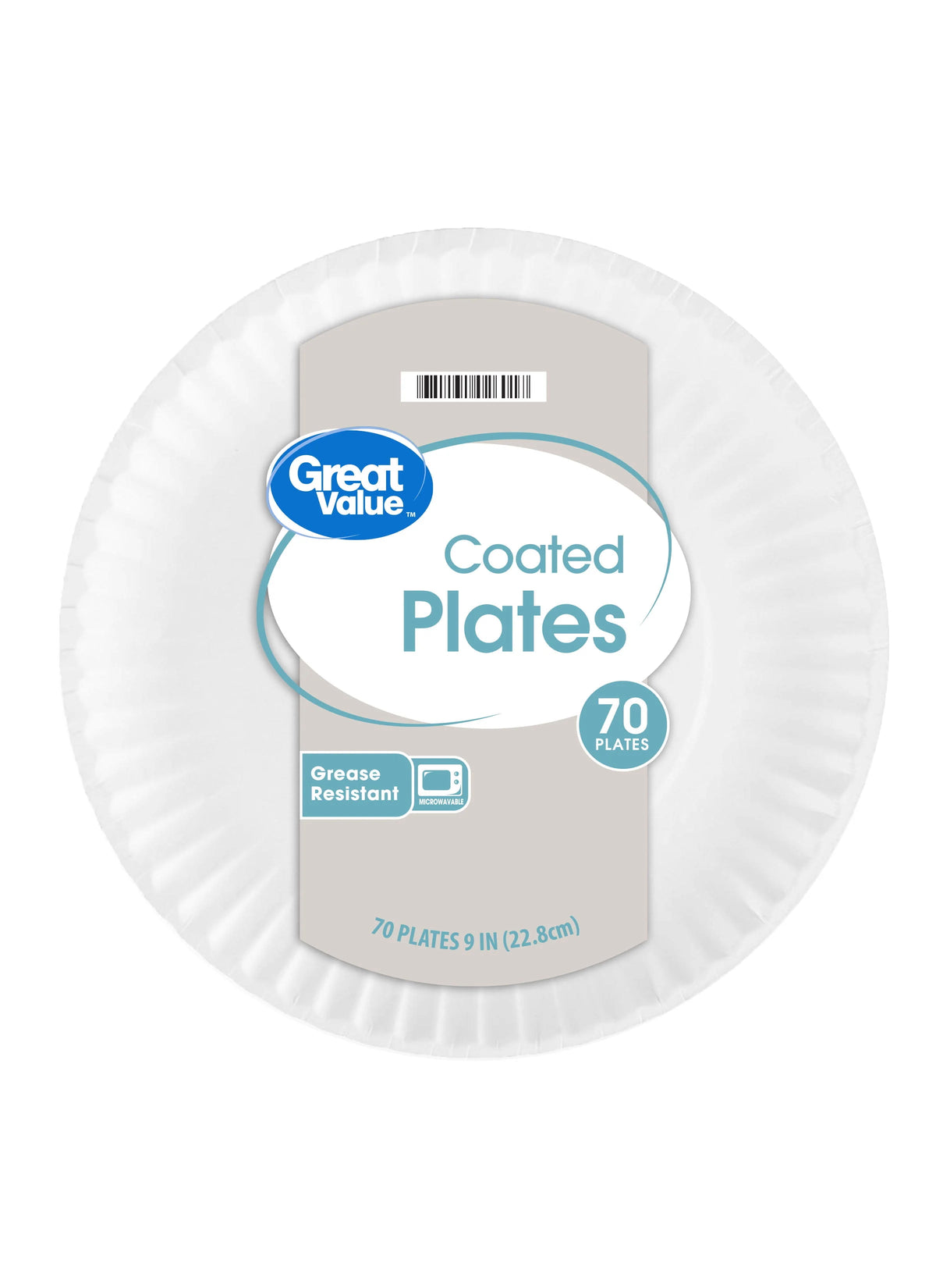 White 9 in 70 Count Disposable Paper Plates T961