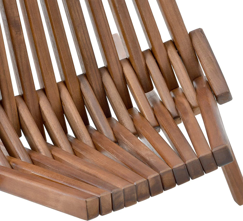 Natural Folding Acacia Wood Lounge Chair G6970