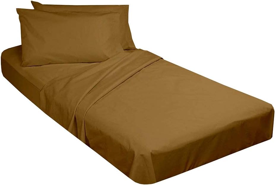 Ivory Solid Cotton Fitted Cot Sheet 4 Piece V6584