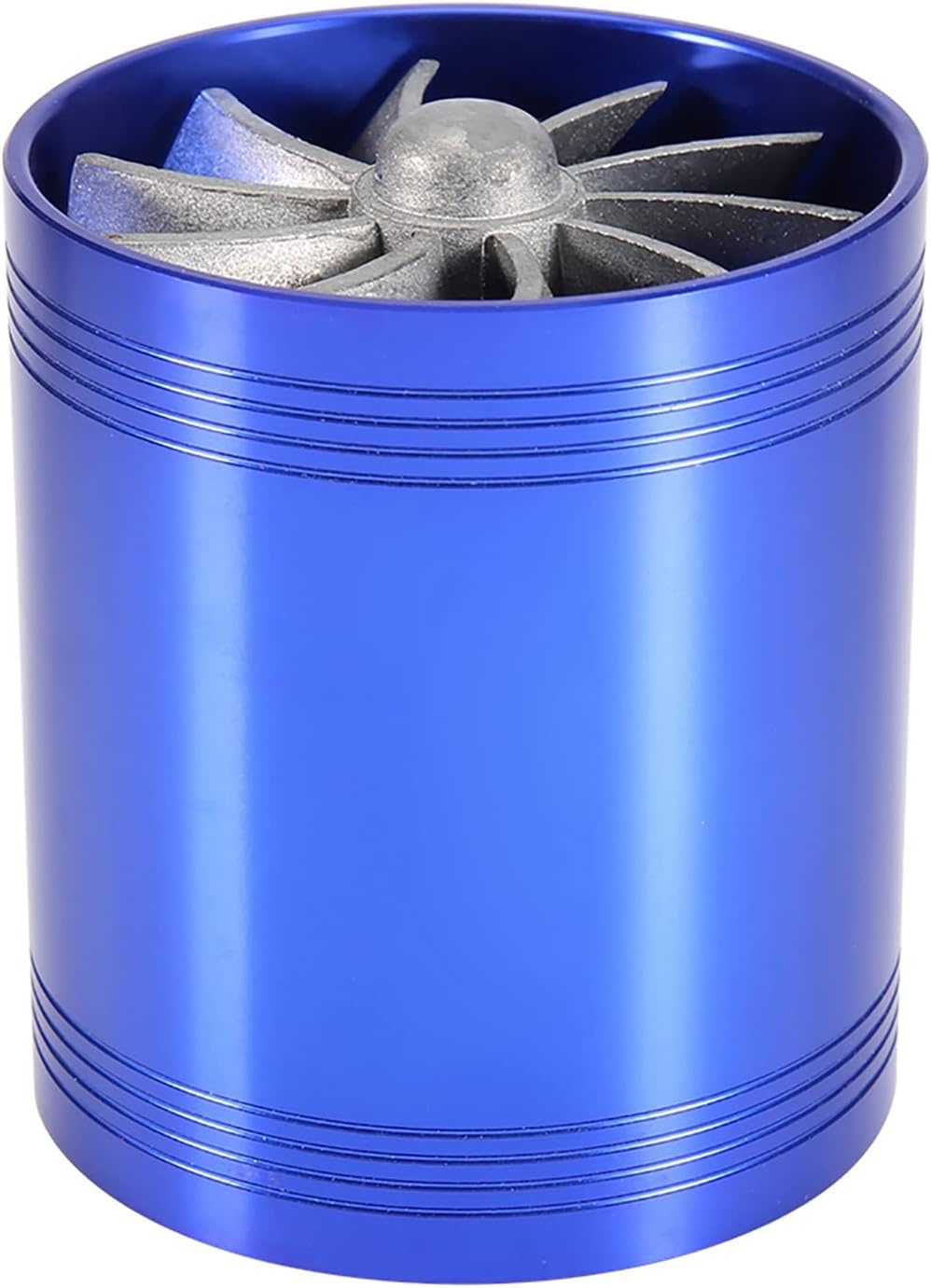 Twin Fan Turbine Car Air Intake Turbocharger Super Gas Fuel Saver Turbo (Blue) W716409