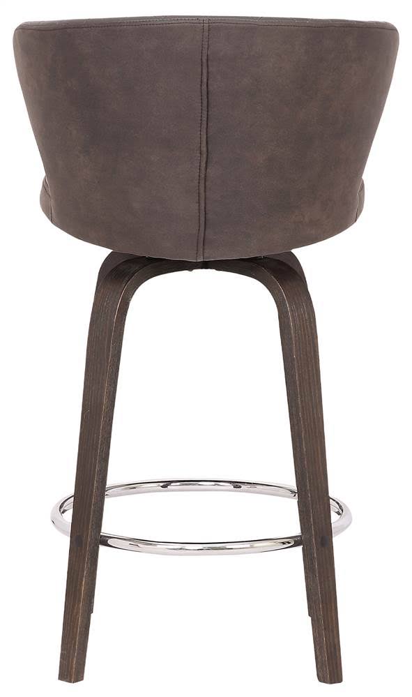 Brown Faux Leather Swivel Bar Stool E6611