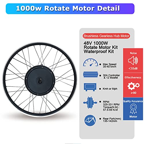 48V 1000W 1500W Rear Drive Hub Motor Ebike Conversion Kit, 27.5inch V847466