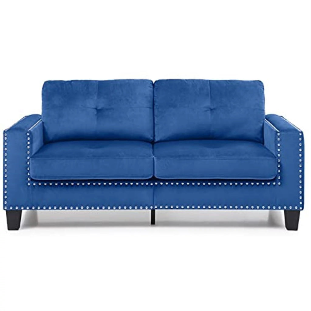 Navy Blue Velvet Sofa P491196