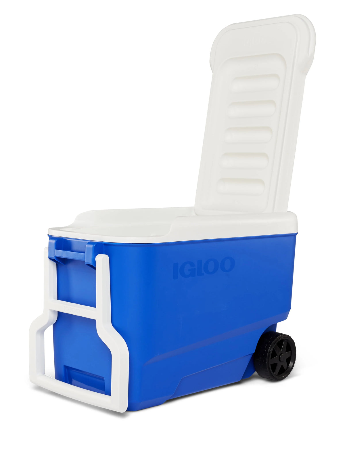 38 QT. Hard-Sided Ice Chest Cooler with Wheels, Blue I1878