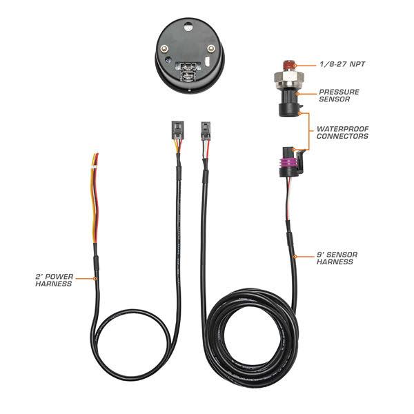 Tinted 7 Color 30 PSI Fuel Pressure Gauge R5116