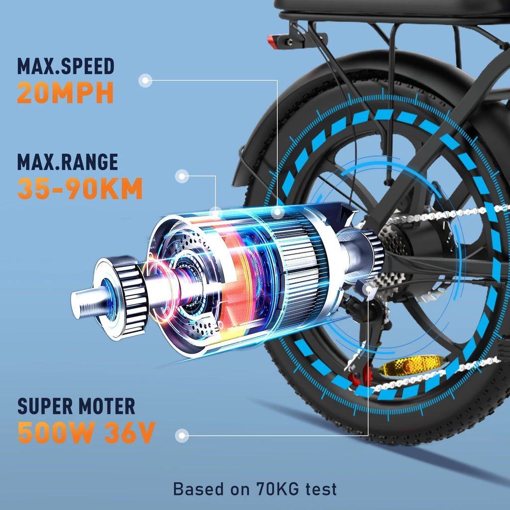500W Fat Tire Electric Bike 11.2Ah 36V V438713