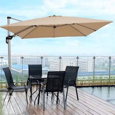 Beige Square Cantilever Umbrella F533