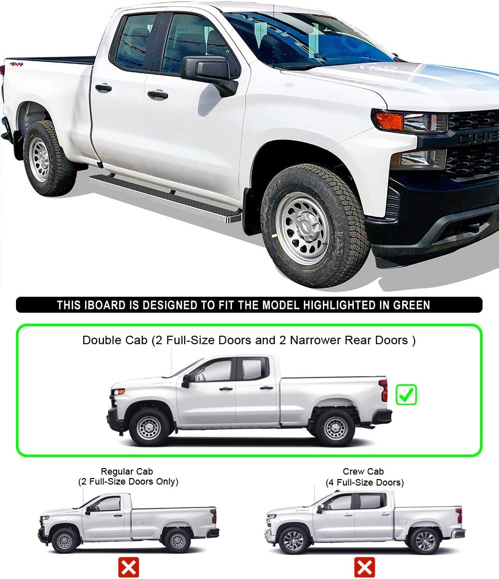 Running Boards Compatible with Silverado Sierra Double Cab J8590