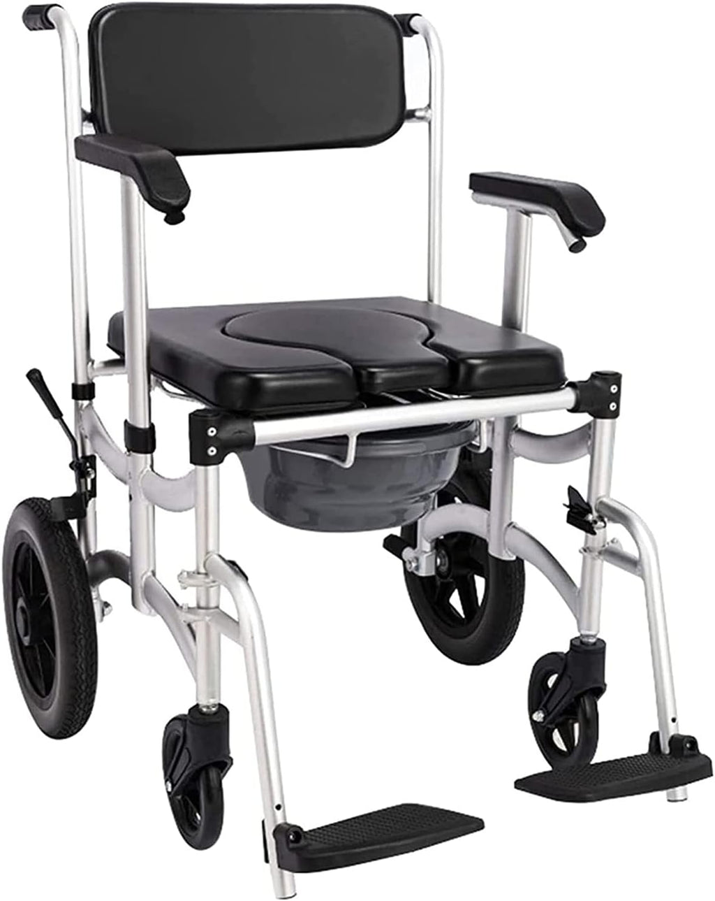 Aluminum Commode Shower Chair with Wheels E615