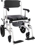 Aluminum Commode Shower Chair with Wheels E615