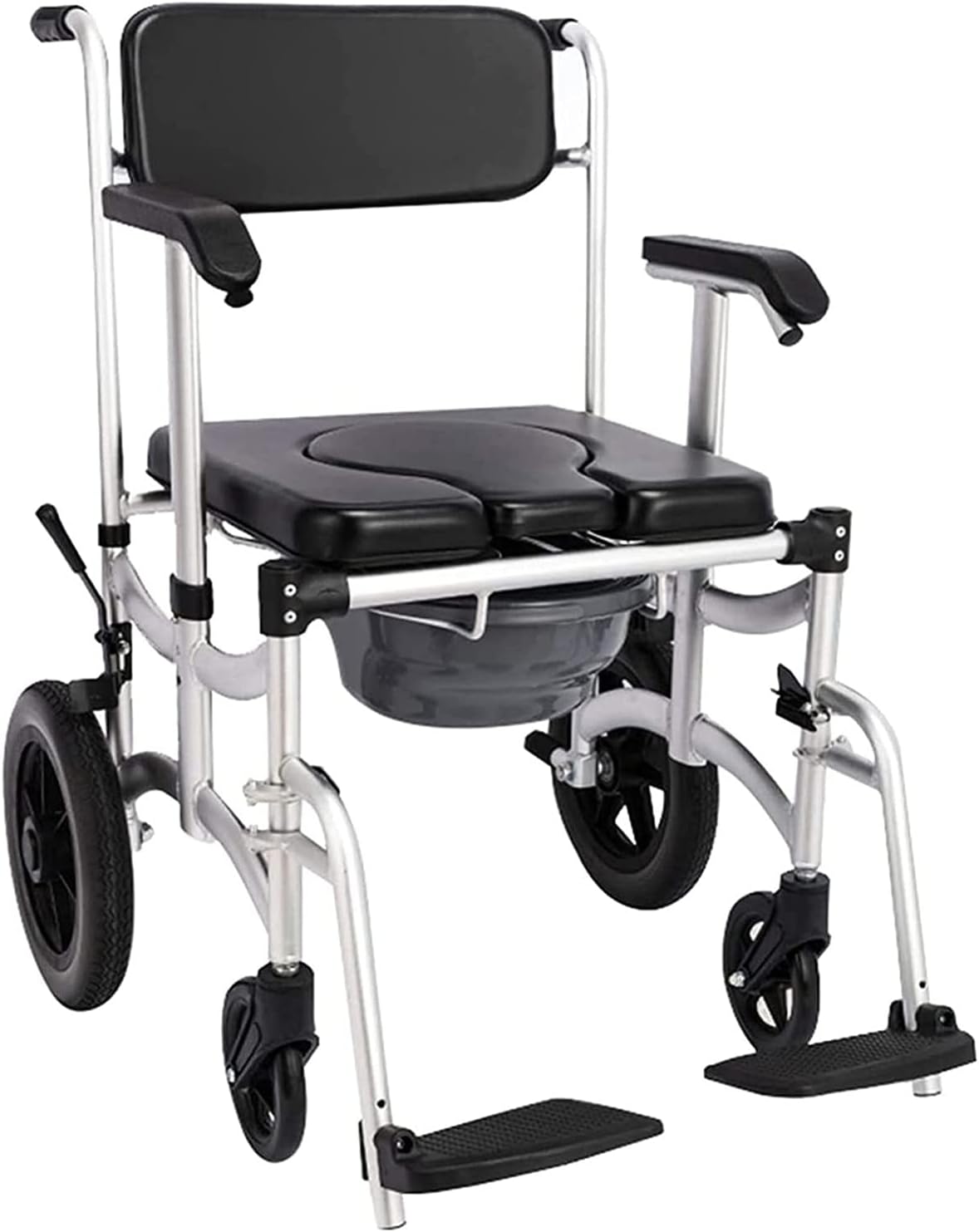 Aluminum Commode Shower Chair with Wheels E615