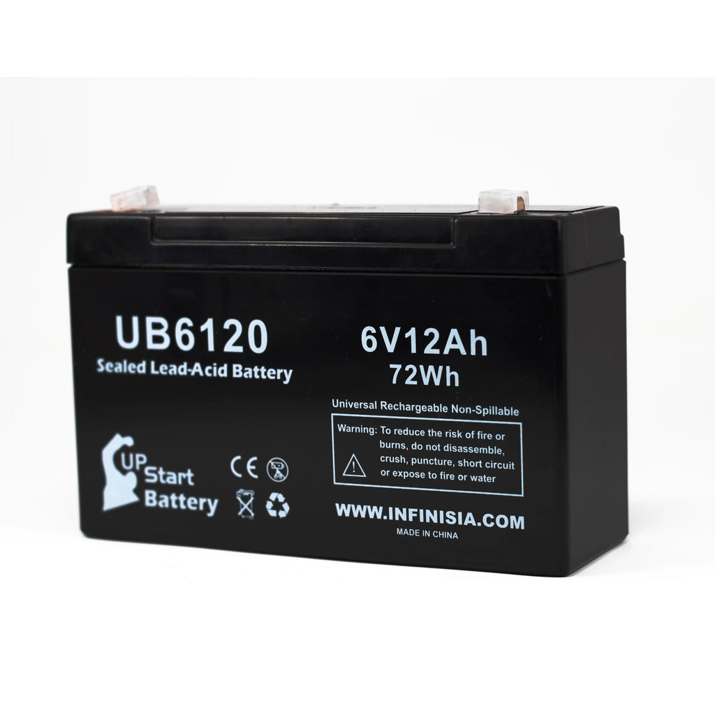 6V 12Ah Sealed Lead Acid Battery with F1 to F2 Terminal Adapters E727365