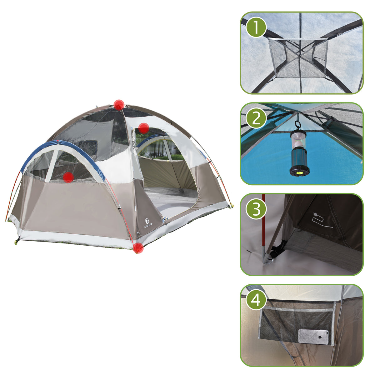 6 Person Dome Tent with Carry Bag T4172