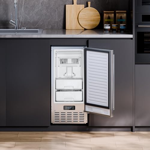 Under Counter Stainless Steel Ice Maker with Reversible Door O150438