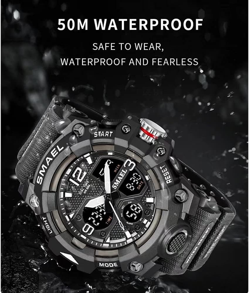 Digital Waterproof Sports Watch with Date, LED Alarm, Stopwatch G2905