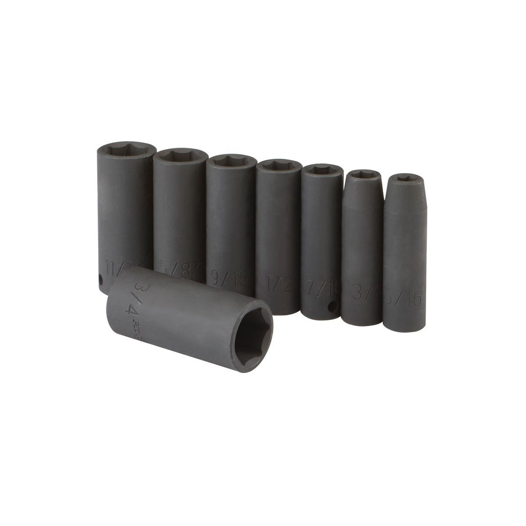 3/8 in. Drive SAE Impact Deep Socket Set, 8 Piece D8214