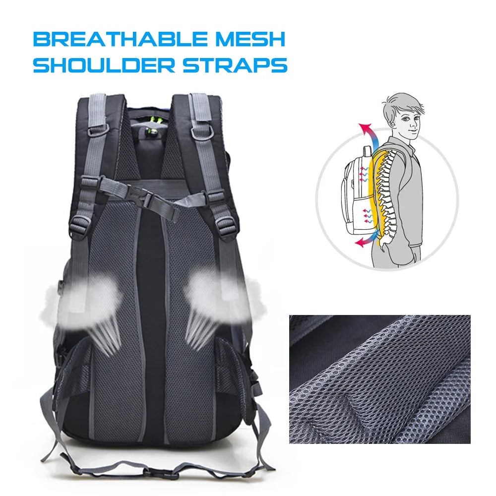 50L Water-resistant Hiking Backpack Daypack T969377