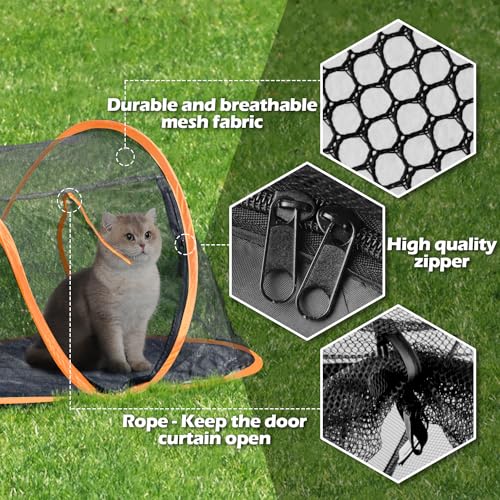 Portable Outdoor Cat Enclosure with Tunnel and Storage Bag K202