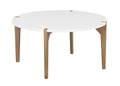 Round Coffee Table Oak and White M4745