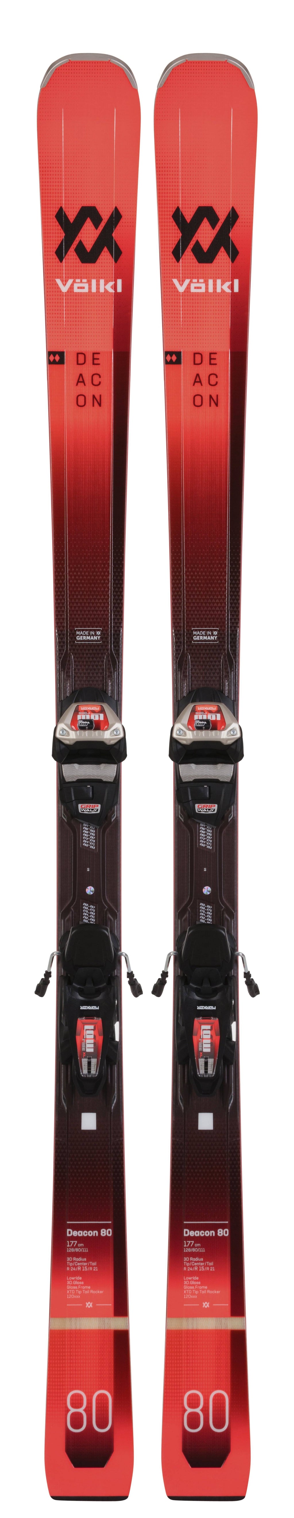 2021 Volkl Deacon 80 Skis with Lowride XL 13 FR Bindings - 182 E547419