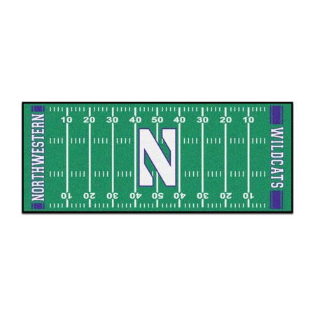 NCAA Northwestern University 30 inch x 72 inch Nylon Face Durable Non-Skid Washable Foot Mat J604