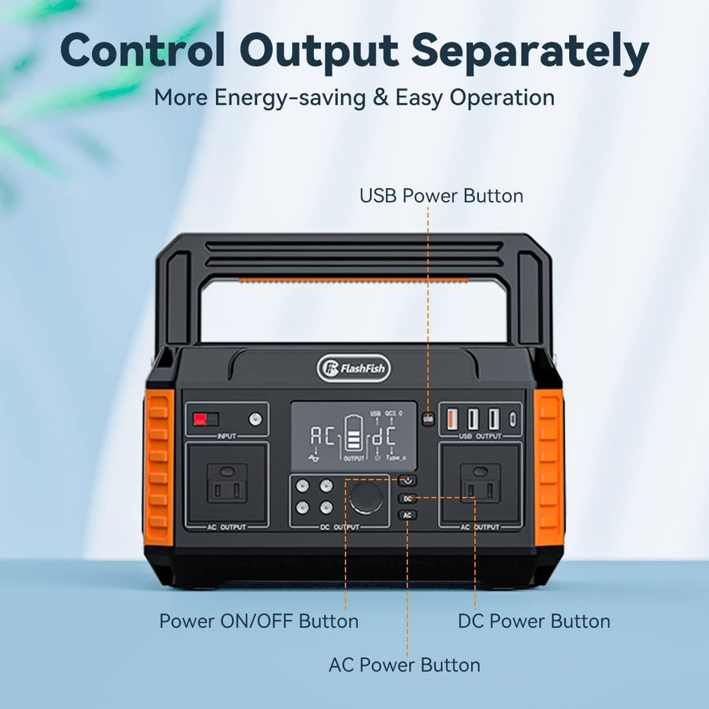 560W Portable Power Station, 520Wh/140400mAh, 2x110V/560W AC Outlets, 5xDC Output, 4xUSB Outputs, Lithium Battery Pack T34869