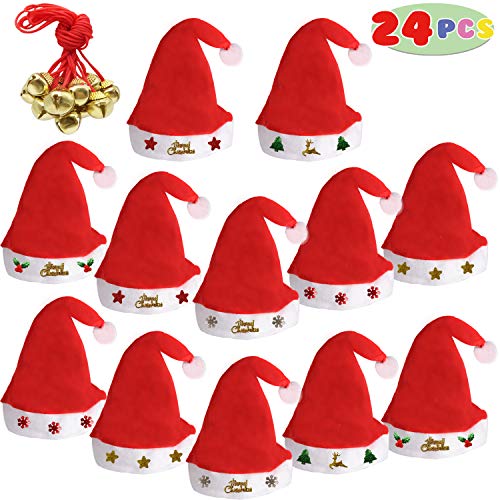 Christmas Santa Hats with Jingle Bell Necklaces D9095