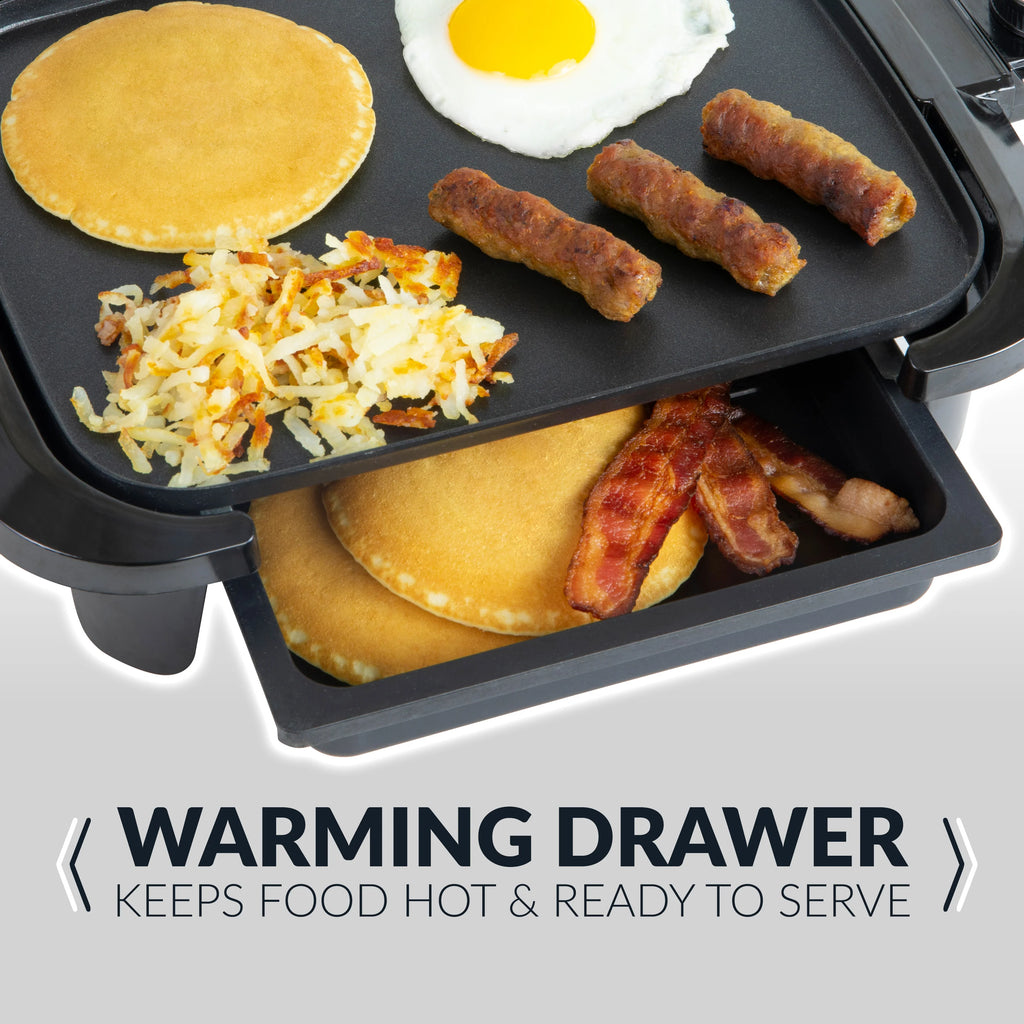Non-Stick Griddle With Warming Drawer Q43444