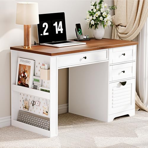 Antique Cream 7 Drawer Computer Desk M34205