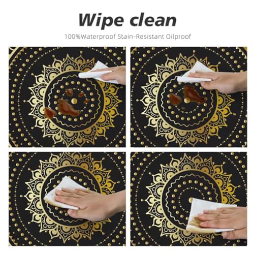 Multicolor Elastic Fitted Round Tablecloth Plaid Fits 45"-50" Diameter Tables C321