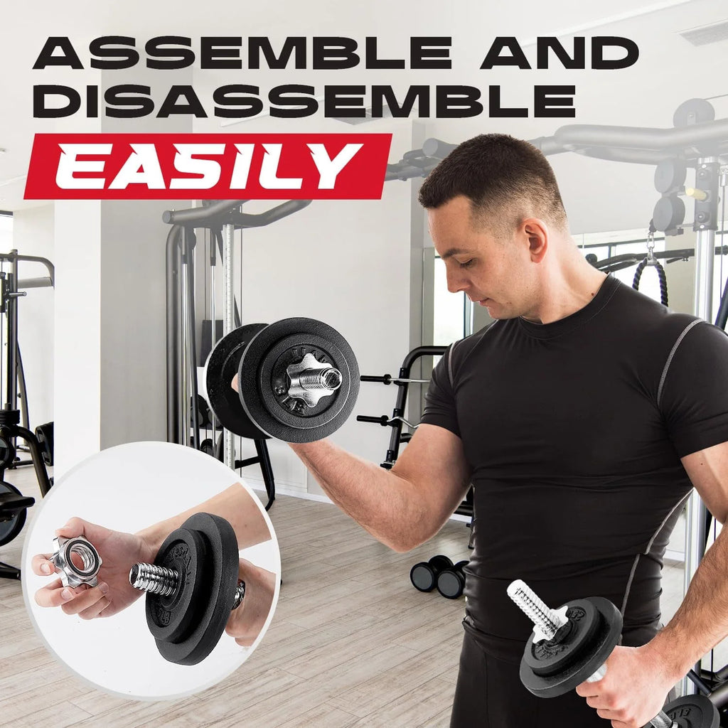 Adjustable 50 lbs Cast Iron Dumbbell Set J575971