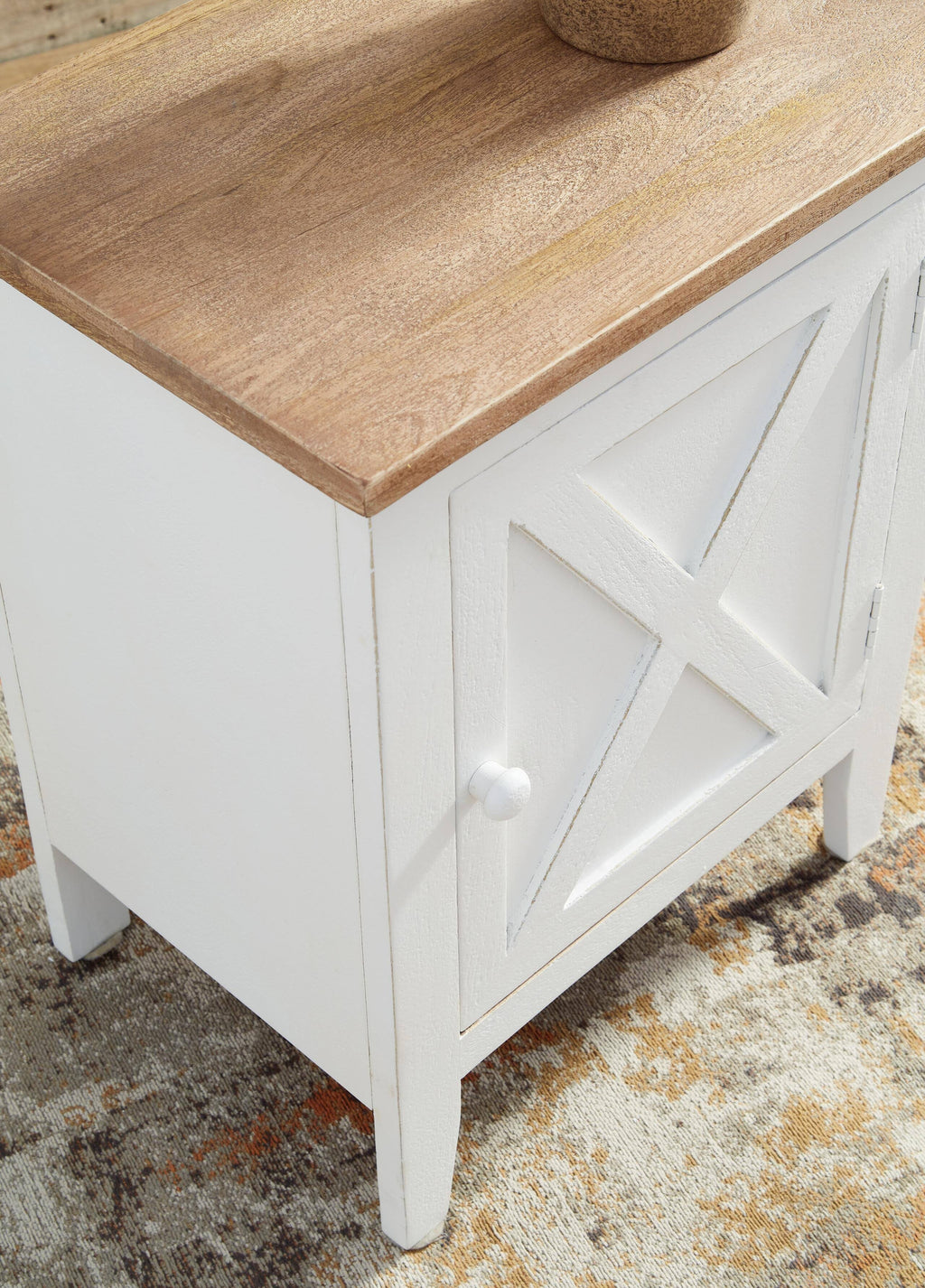 White and Brown Accent Cabinet M932