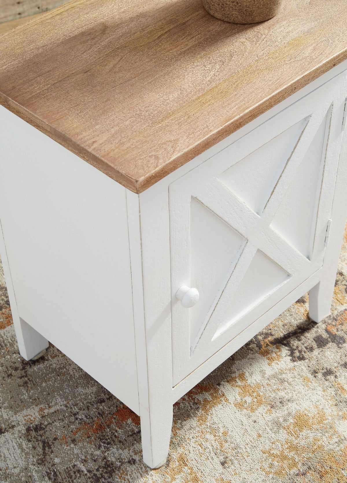 White and Brown Accent Cabinet M932