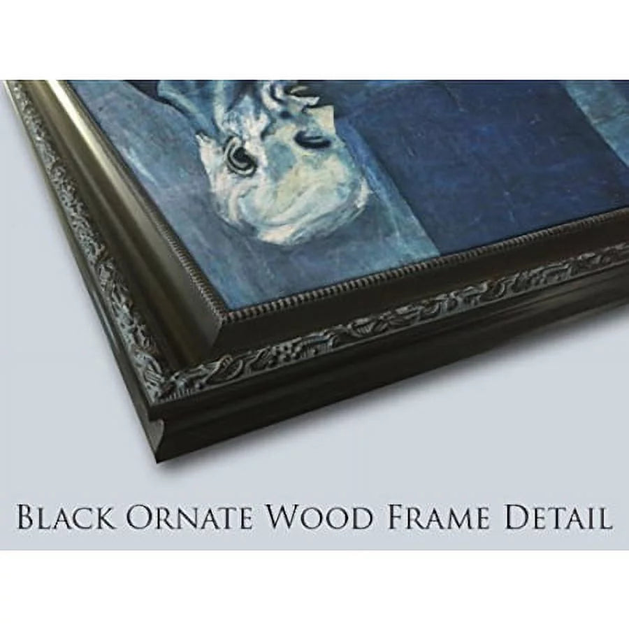 Black Ornate Wood Framed Art Print O755