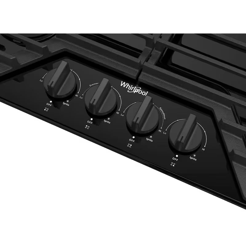 4-Burners Recessed Gas Cooktop in Black V7403
