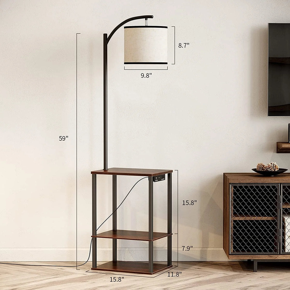 Floor Lamp with Table and USB Port G357208