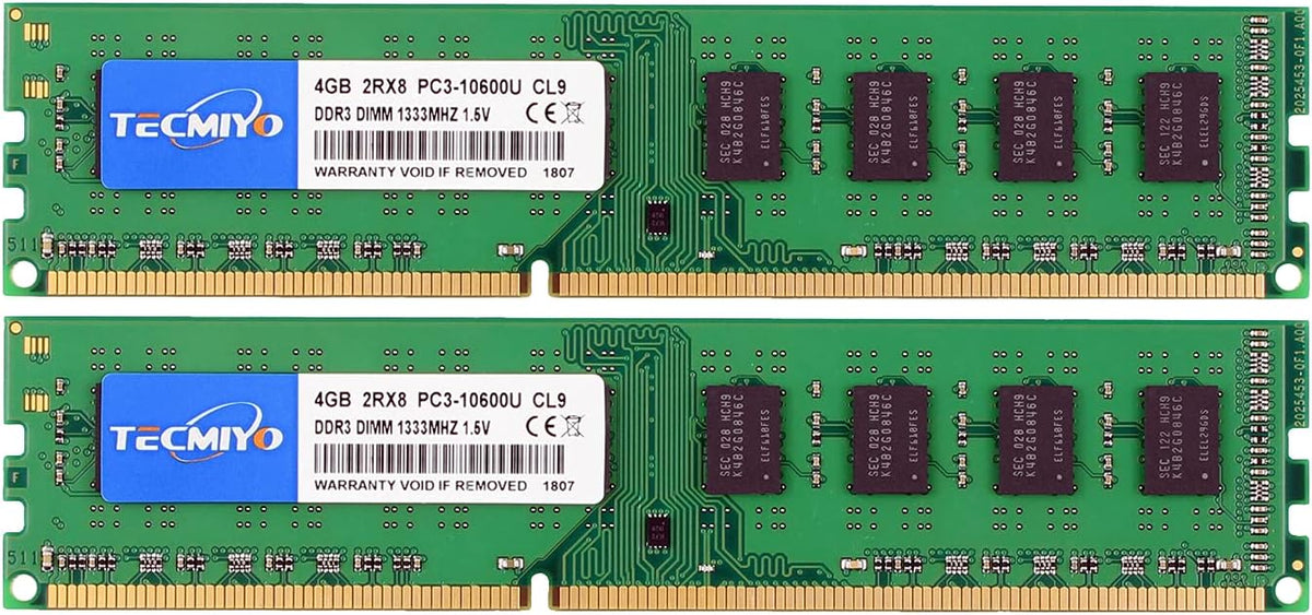 16GB Kit (4x4GB) DDR3 1333MHz PC3-10600 Non ECC Unbuffered 1.5V CL9 240 Pin UDIMM Desktop Memory Ram Module V832