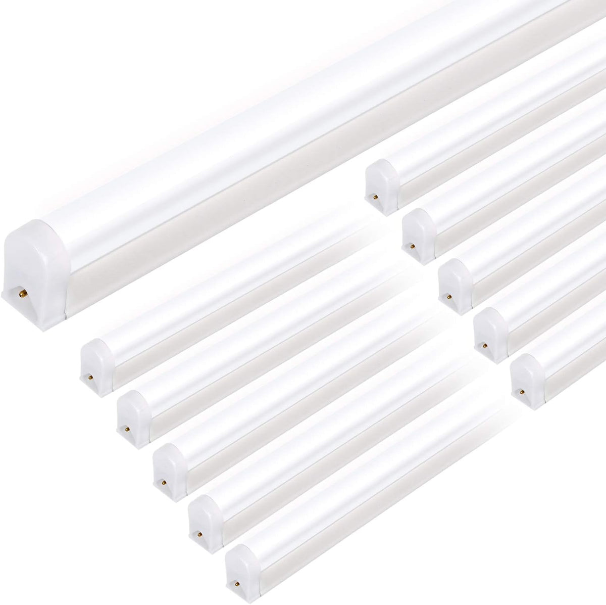 10 Pack LED Shop Light 4FT, 22W, 2200lm, 6500K Super Bright White, Linkable, Corded Electric V2401