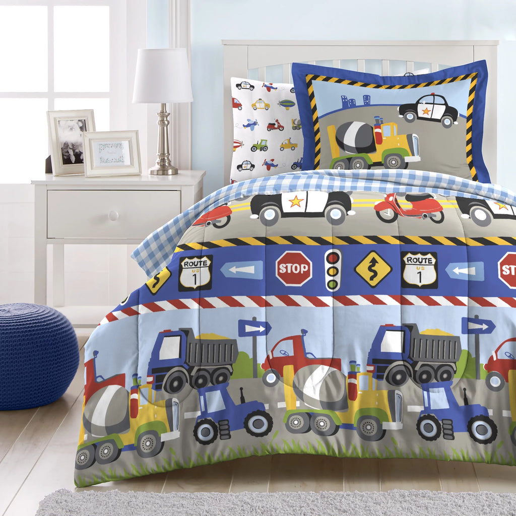 Twin 5 Piece Cotton Polyester Bed-in-a-Bag Z201