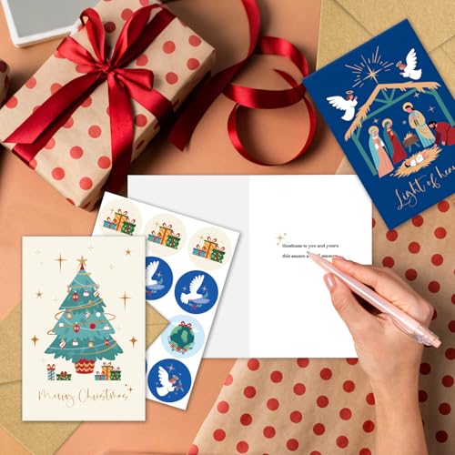 24 Pack Christmas Cards with 6 Designs D5960