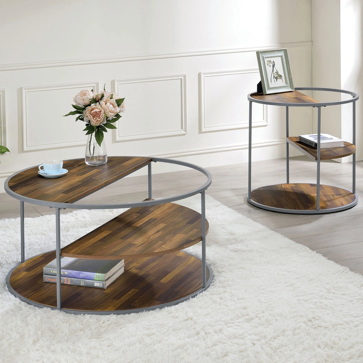 2-Piece Gray Coffee Table Set N331154