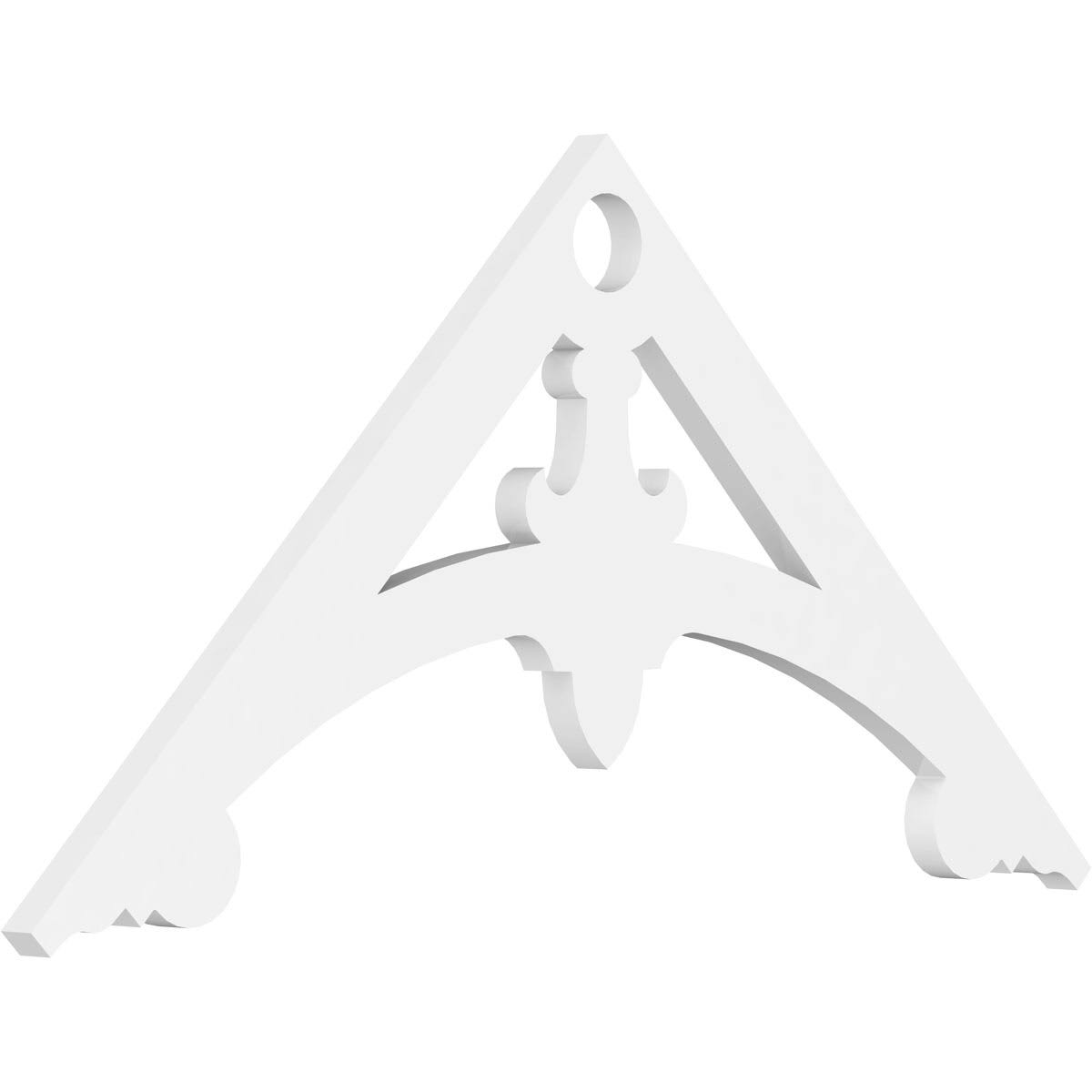36 inchw x 18 inchh x 1 inchp PVC Gable Pediment M3155