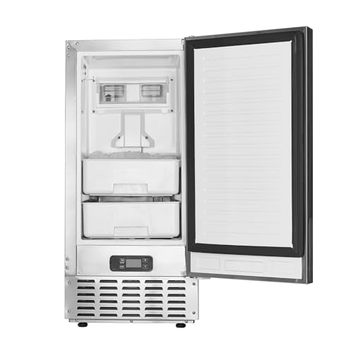 Under Counter Stainless Steel Ice Maker with Reversible Door O150438