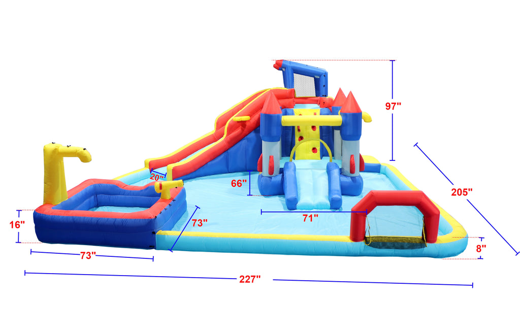 10 in1 Inflatable Water Park with Splash Pool C38318