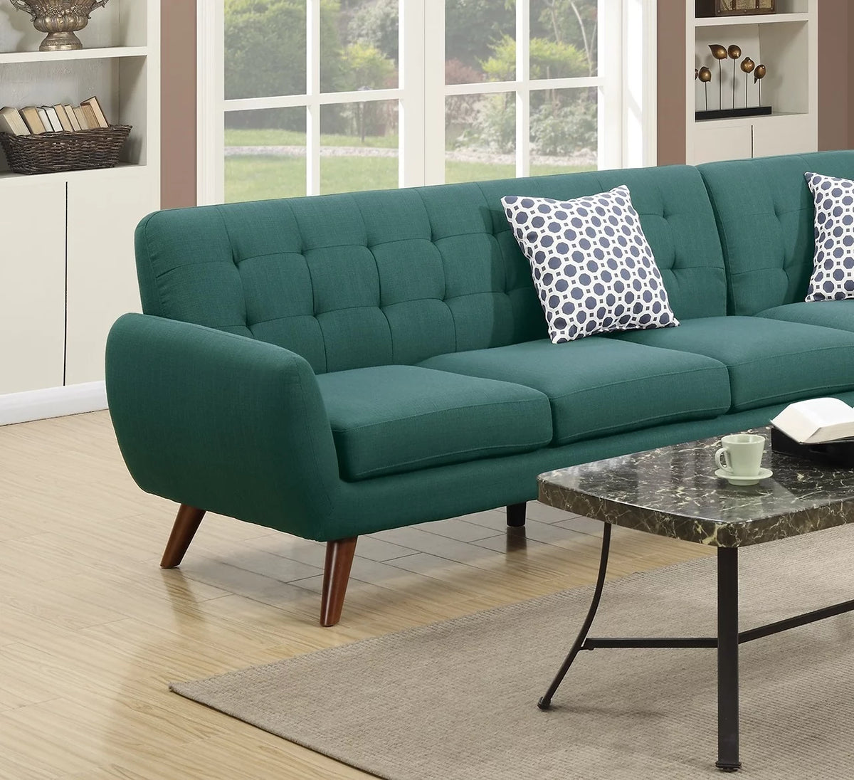 Linen Like Fabric Sectional Sofa H1425