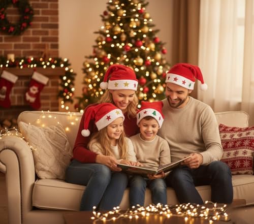 Christmas Santa Hats with Jingle Bell Necklaces D9095