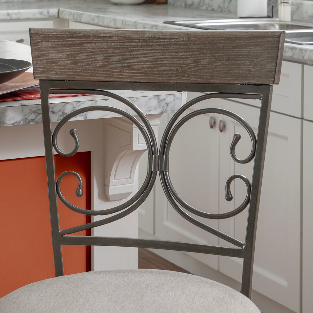 25" Indoor Metal Swivel Counter Stool R719