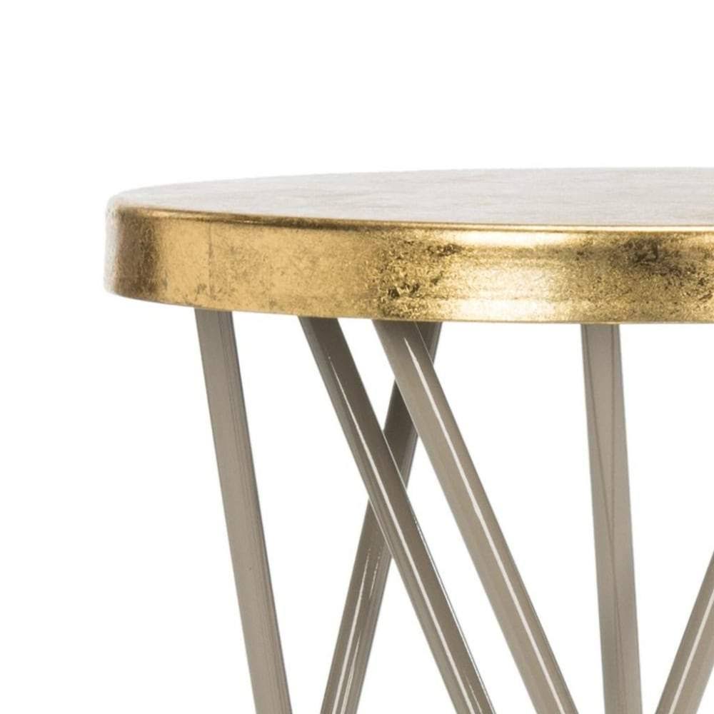 White Gold Leaf Bar Stool Y302
