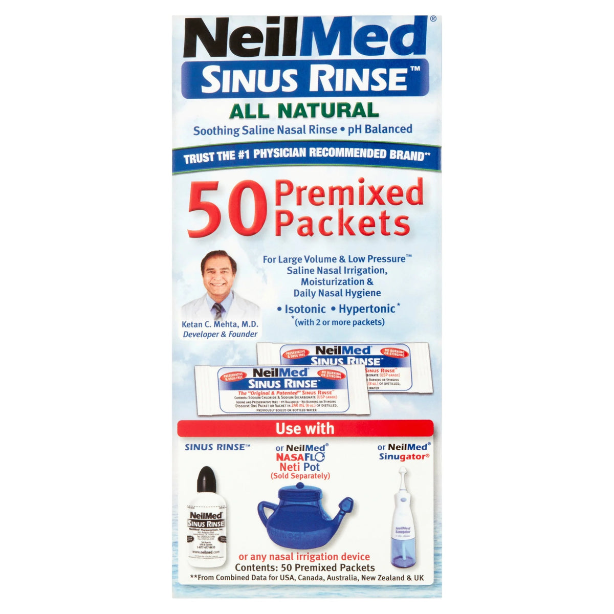 All Natural Sinus Rinse Packets, 50 Count R272039
