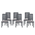 Gray Fabric Dining Chair Set of 6 Q906